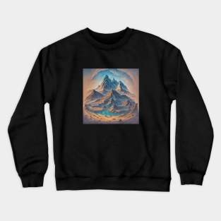 Mountain Hike Clouds Woods Fauna Outdoor Vintage Crewneck Sweatshirt